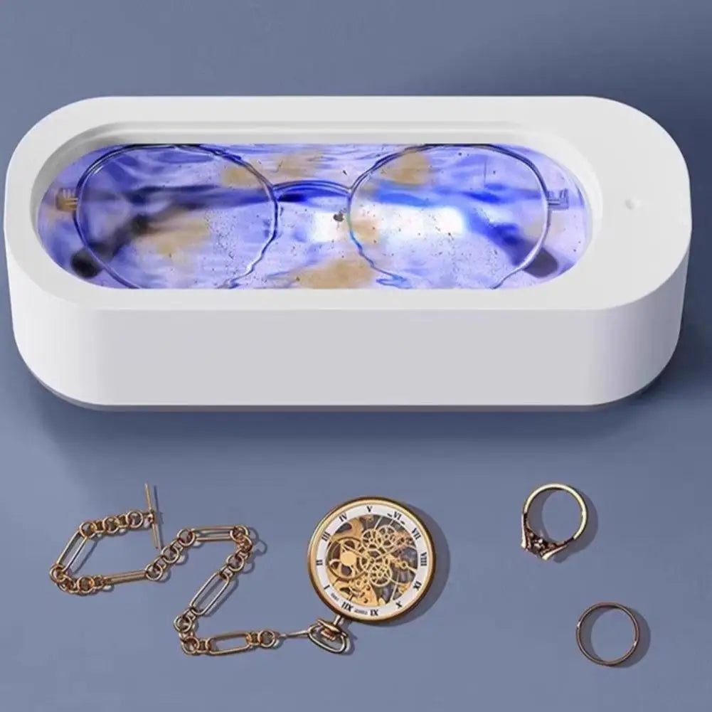 Ultrasonic Jewelry Glasses Cleaner - High Frequency Vibration Wash Machine Portable Efficient Deep Clean Daily Use Tool Battery